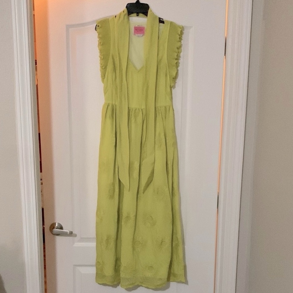 Kate Spade lime Sleeveless Dress with Ruffle Details 00